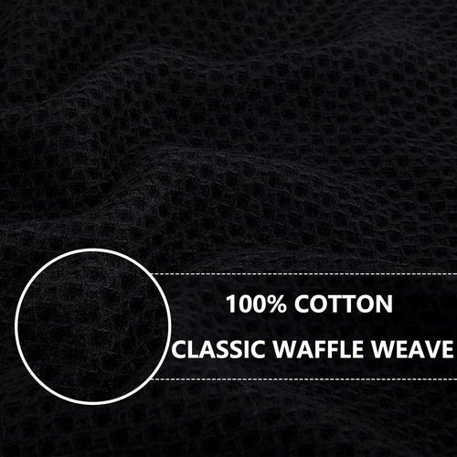 Homaxy 100% Cotton Dish Cloths - Ultra Soft & Absorbent Quick-Drying Towels | 12x12 Inches, 24-Pack, Black