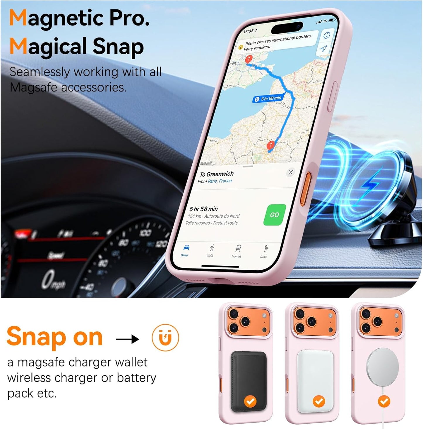 BENTOBEN 17 6.9", 17 Magnetic for iPhone Pro Max Case Compatible with Magsafe, Silky Liquid Silicone, Slim Soft
