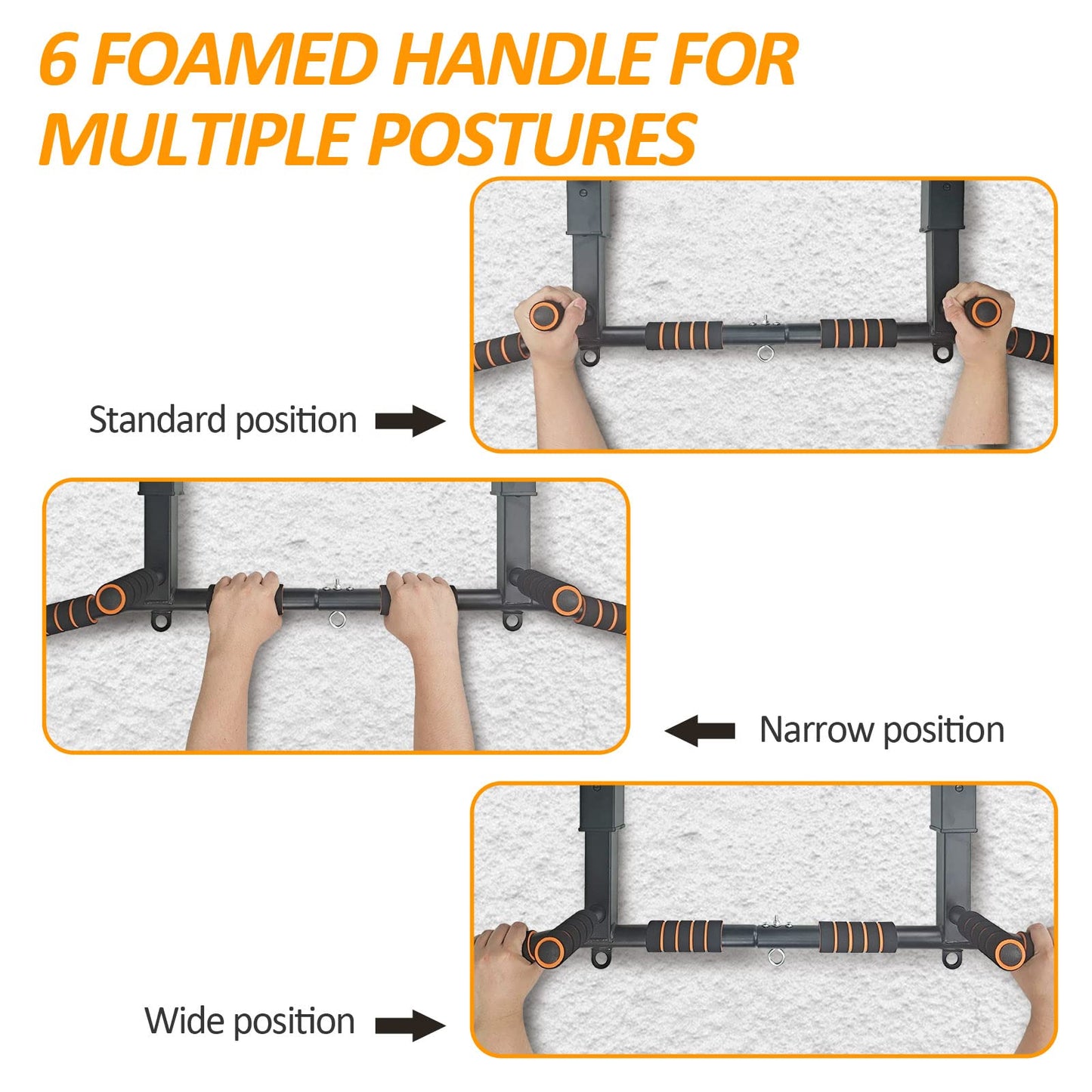 BESTHLS Joist Mounted Pull Up Bar 4 Level Height Adjustable Ceiling Mount Chin Pu Bar Heavy Duty for Home Gym Workout Strength Training Equipment
