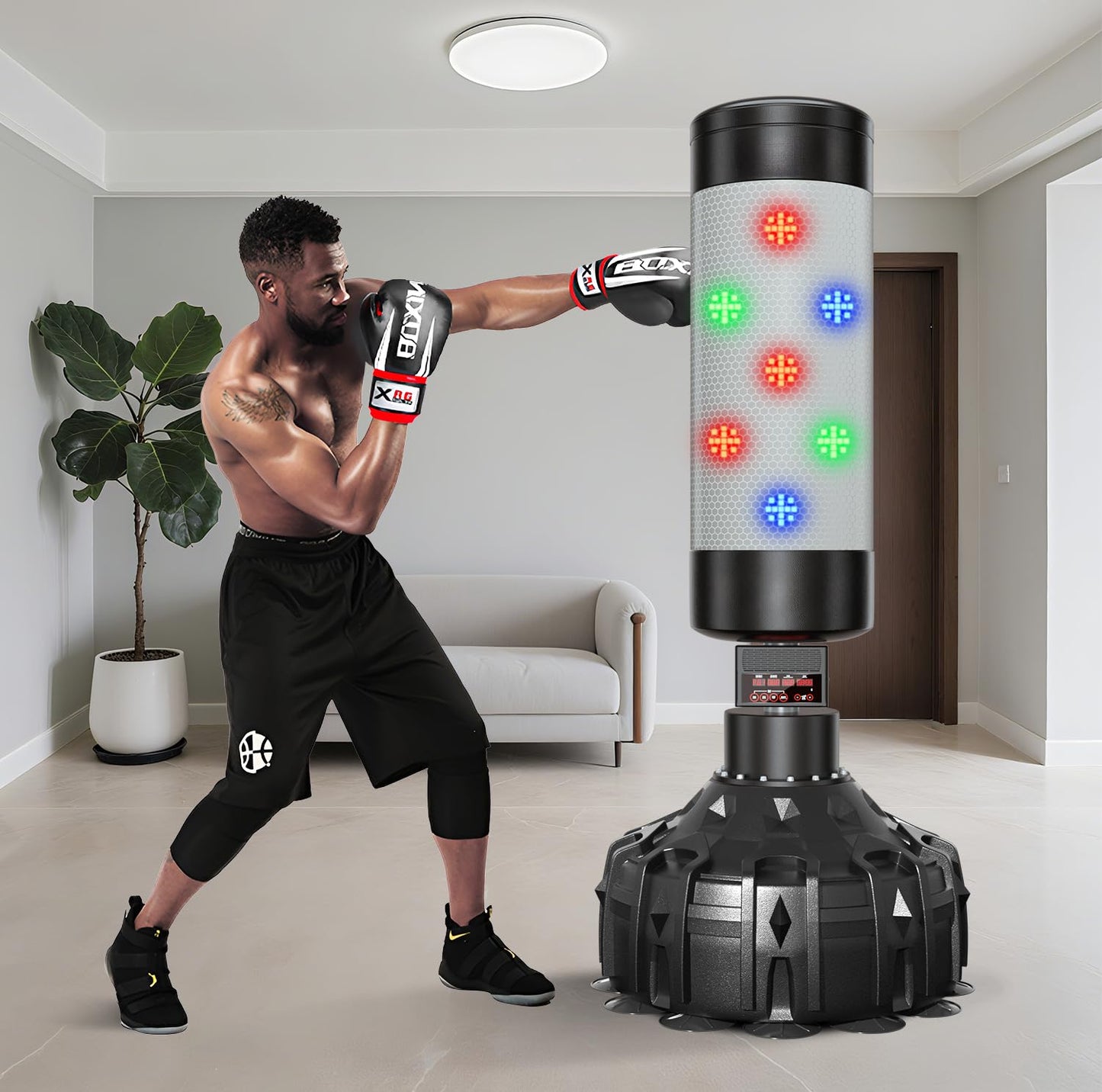 Smart Music Punching Bag 69",4 Training Modes,Can Connect to Bluetooth Smart Music Boxing Bag with 2 Pairs of Boxing Gloves for Home,Office and Gym Workout. (69" Punching Bag with Golves-1)