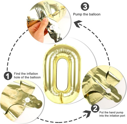 Balloon Numbers | 40 Inch Gold Number Balloons for 5th Birthday & Wedding Decor