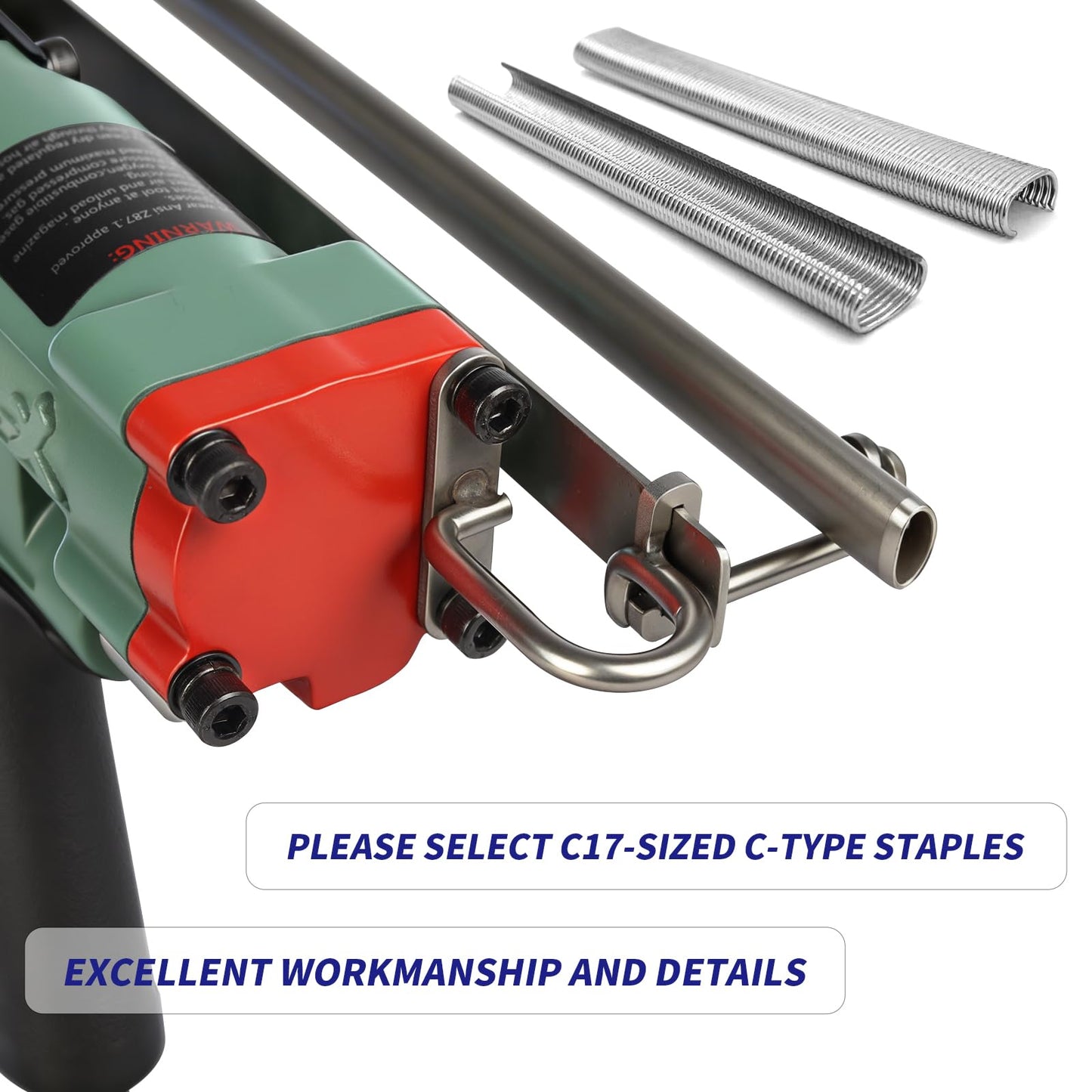 SMOS-X C-760Q Pneumatic Hog Ring Pliers 16 Gauge 3.2-4.8mm Closure Diameter C Ring Piler Pneumatic C Ring Tool Hog Ring Plier C Ring Gun for Mattress Applicable to Wire Cages,Spring Mattress,Fencing