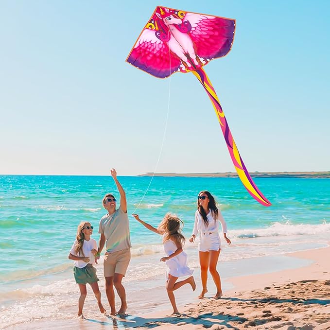 YongnKids Kite for Kids Age 4-8 8-12, Large Kites for Boys Adults Easy to Fly & Assemble, with 328ft String,Perfect for Beach Trip Park Family Activities Outdoor Games