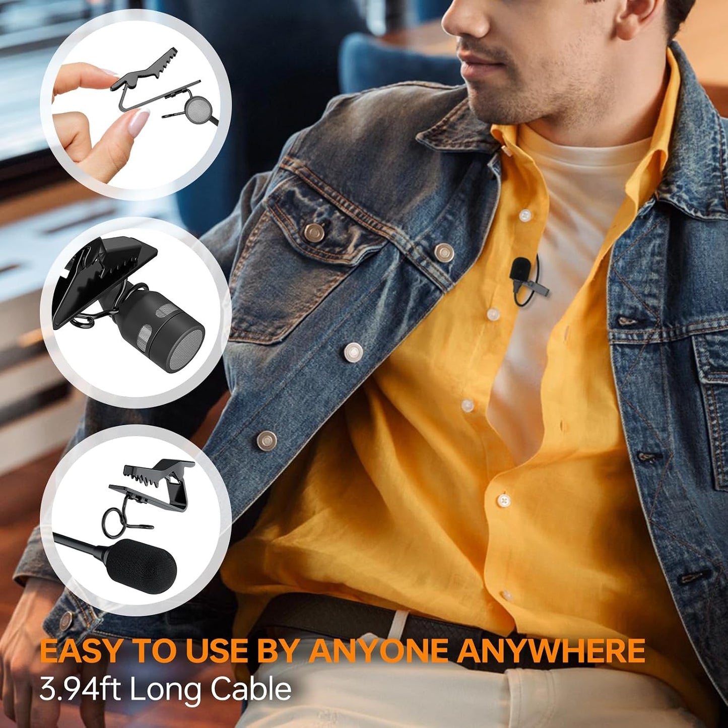 COMICA CVM-SM-O1 Professional Lavalier Lapel Microphone Omnidirectional Clip-on Condenser Mic, Lav Mic for BoomX-D/DSLR