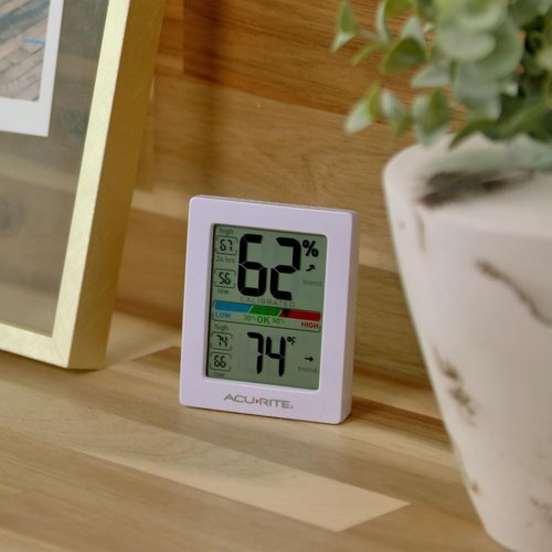 AcuRite Humidity Meter - Digital Thermometer & Hygrometer with Comfort Scale | 3 x 2.5 Inches, White