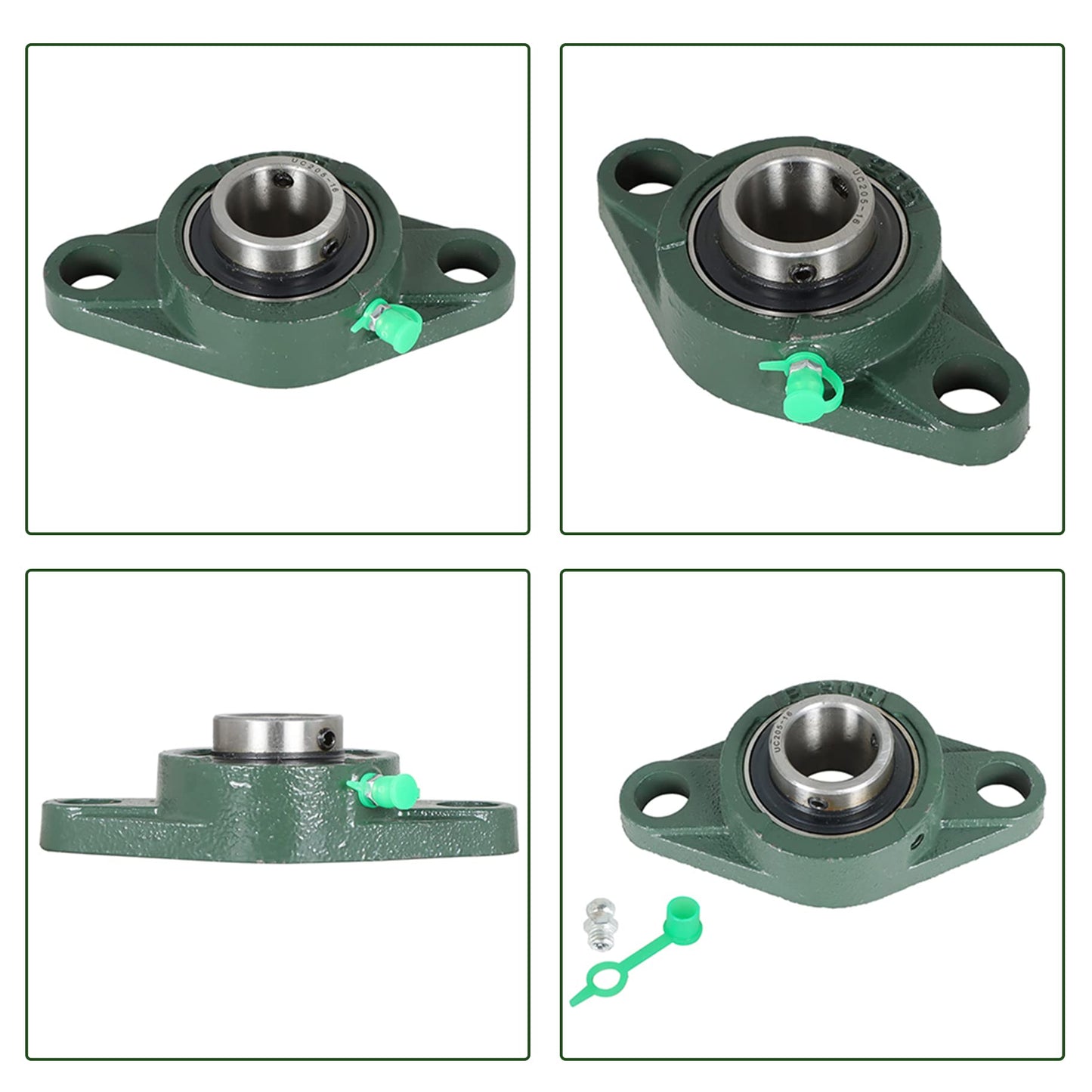 Timunr 10Pcs UCFL205-16 Pillow Block Bearings 1 Inch Bore Mounted Pillow Block Bearings 2 Bolt, Self Alignment