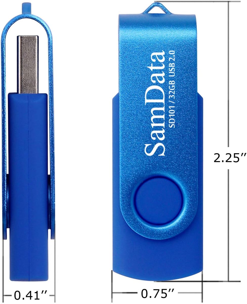 SamData 32GB 2 Pack 32GB (2 USB Flash Drives Thumb Drives Memory Stick Jump Drive with LED Light for Storage and Backup