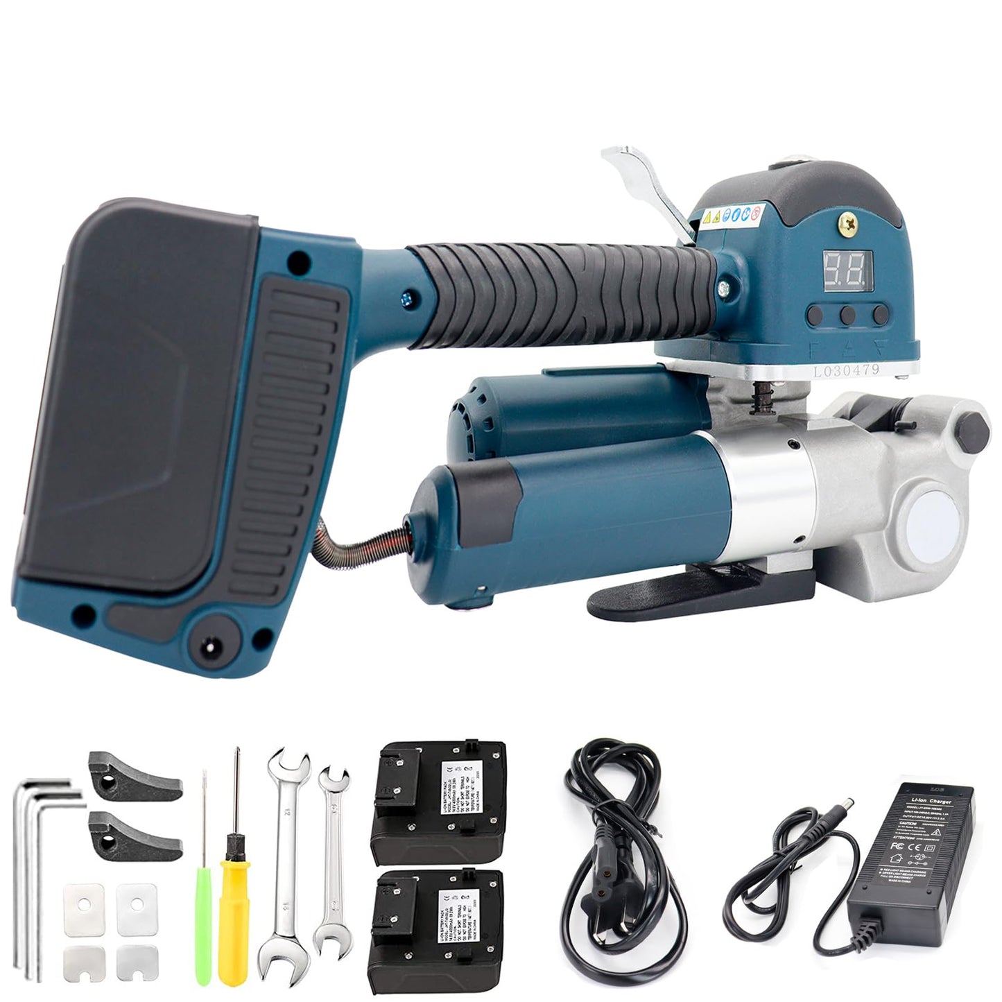 HIGHTOP 6000N Force Automatic Strapping Machine DD19A Electric Baler Strapping Machine for 13-19Mm Width PP/PET Straps, Box Pallet Automatic Baler 4000mah*2 Battery Powered Plastic Strapping Tool