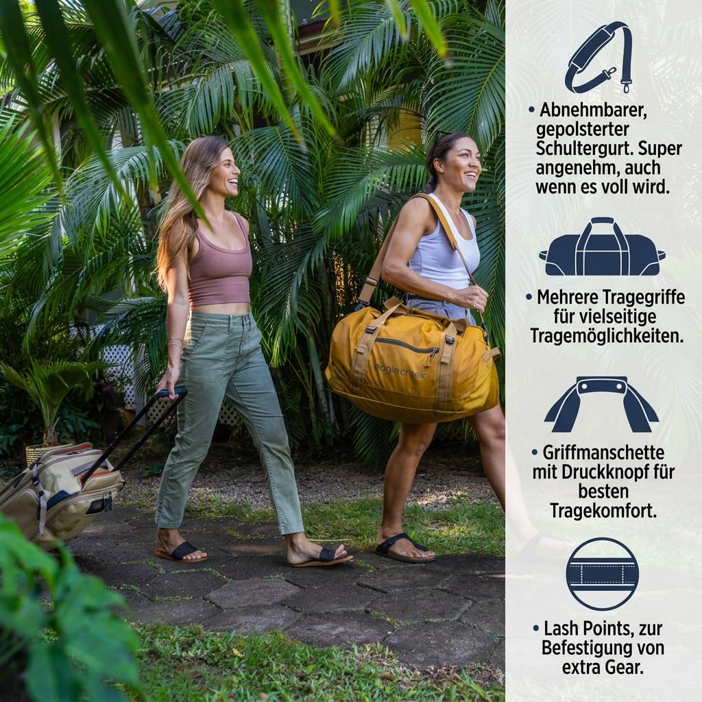 Eagle Creek No Matter What Rolling Duffel - Durable Rolling Bag for Travel - Adjustable Shoulder Strap - Heavy Duty Wheels - Lockable Zippers - Multiple Carry Options - 130L - Atlantic Blue