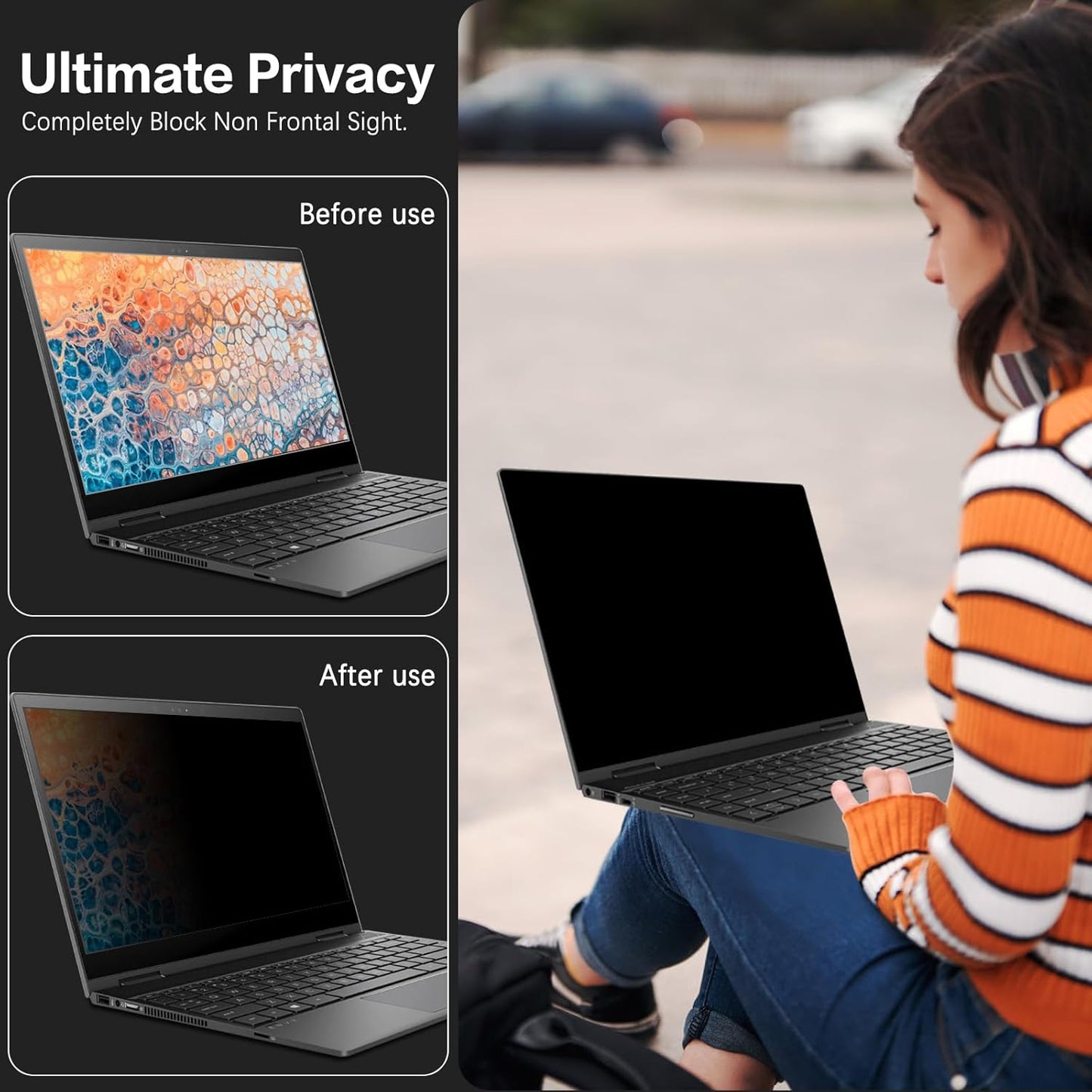 14 Inch 16:9 Laptop Privacy Screen Aspect Ratio, Laptop Screen Privacy Shield Compatible With Lenovo Hp Dell Acer Asus