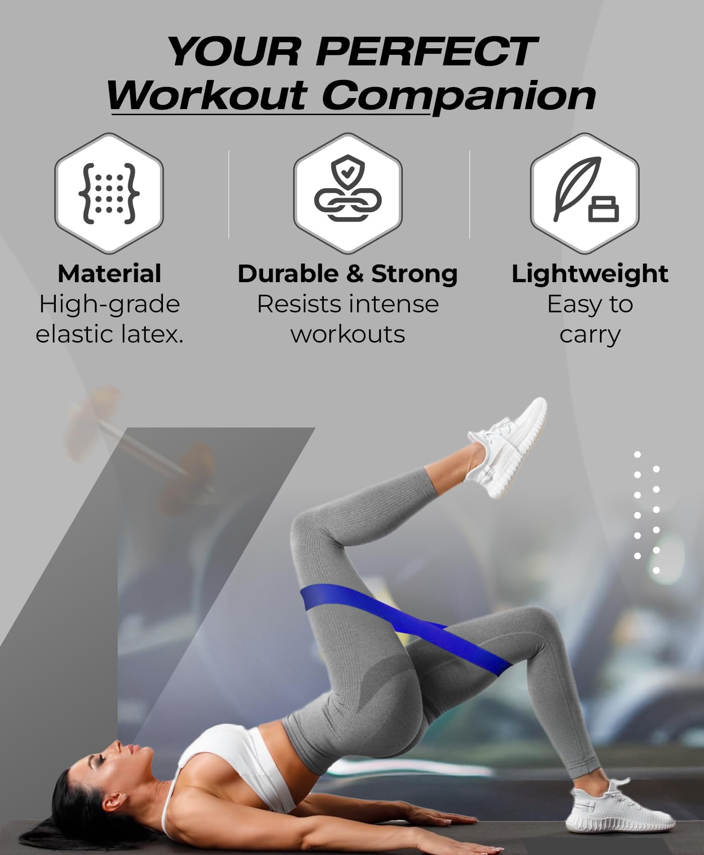 Bingwaah Mini Loop Resistance Bands for Exercise - Set of 5 Elastic Bands for Strength Training & Rehab. Portable & Durable Resistance Bands for Home, Gym & Outdoors with Instruction Guide