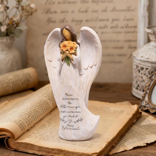 Hodao Angel Figurine - Inspirational Retirement Gift for Women | Hand-Painted Resin Keepsake
