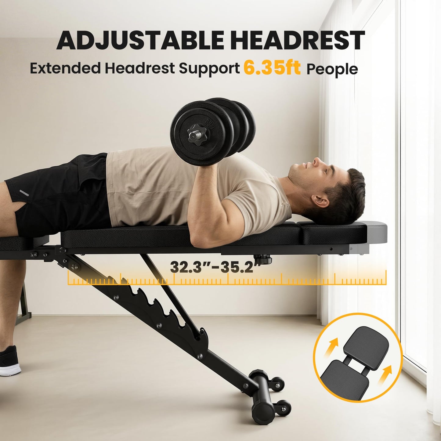 Steelite Adjustable Weight Bench for Home Gym, Foldable Workout Bench with Leg Extension and Leg Curl, 770 LBS Multi-Function Preacher Curl Weight Bench for Full Body Training Fitness, Incline Decline Flat Sit Up Bench Home Gym Equipment with Wheels for B