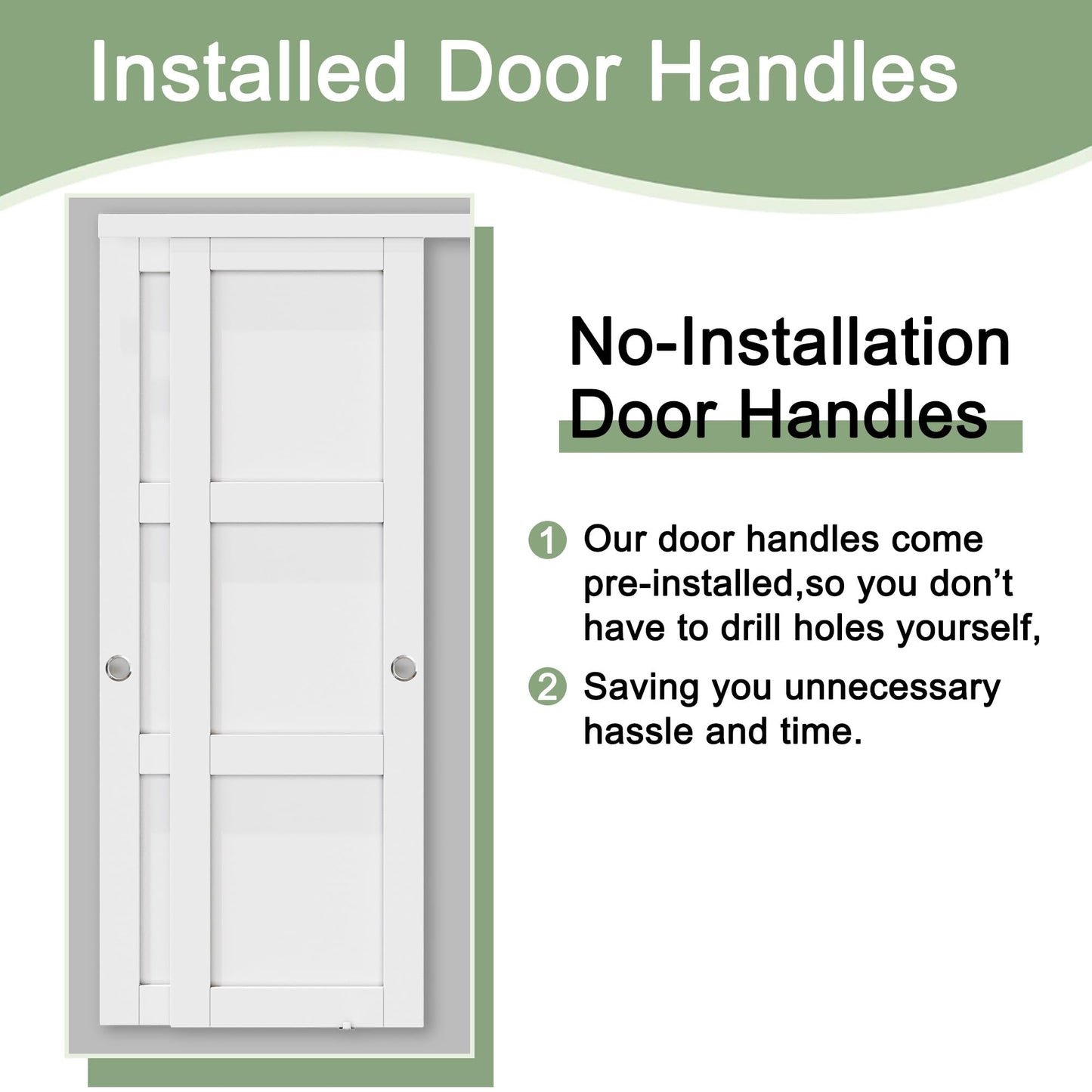 Paintable Sliding Closet Door 72" x 80", 5 Lite Frosted Tempered Glass Interior Sliding Door for Bedroom, Bypass Closet Panels with Hardware Set & Handles, Pre-Drilled Need to Assemble