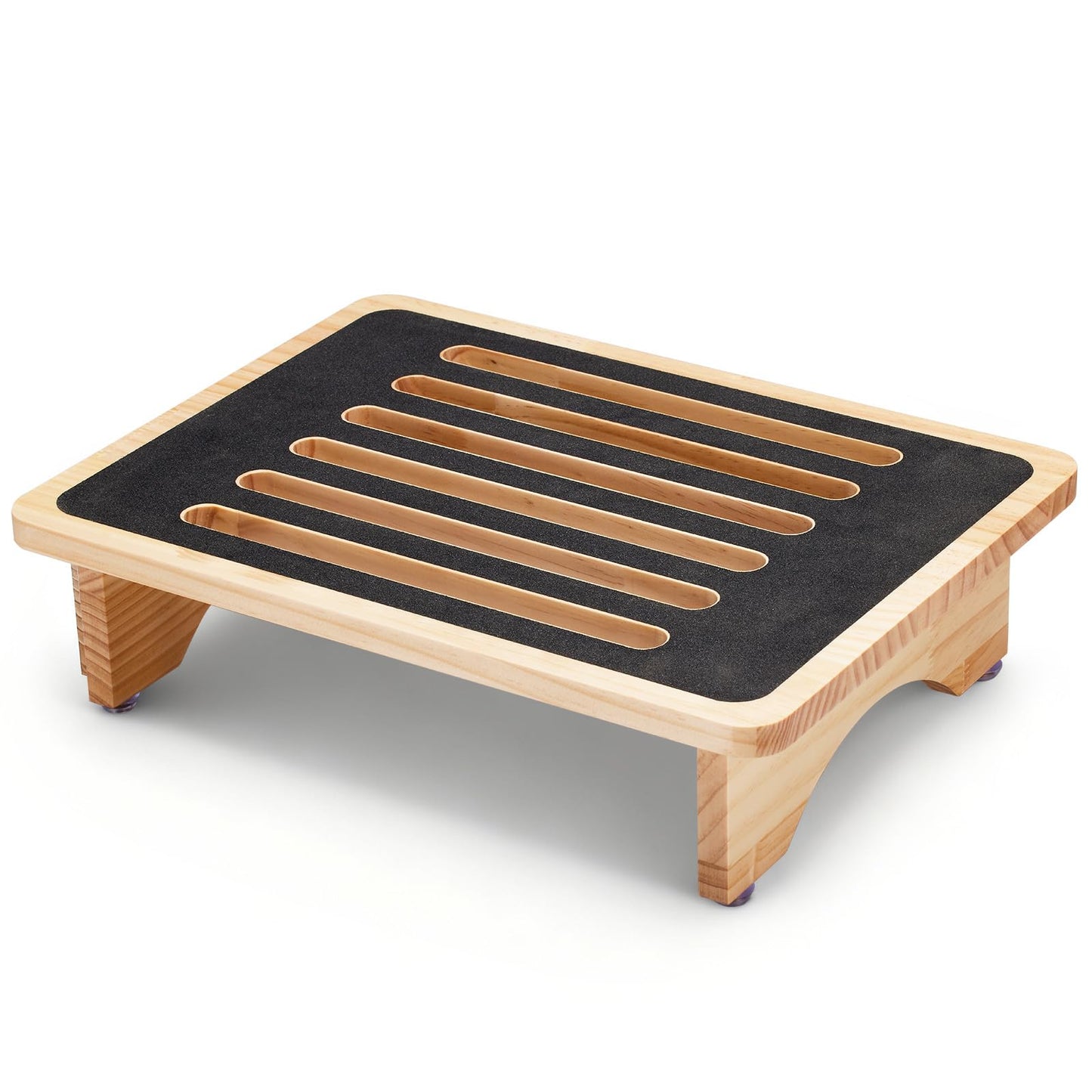 One Step Stool for Adults Seniors, Non-Slip Rubber Step Surface Heavy Duty Wooden Stepping Stool, Perfect Bed Steps for High Beds & Daily Use