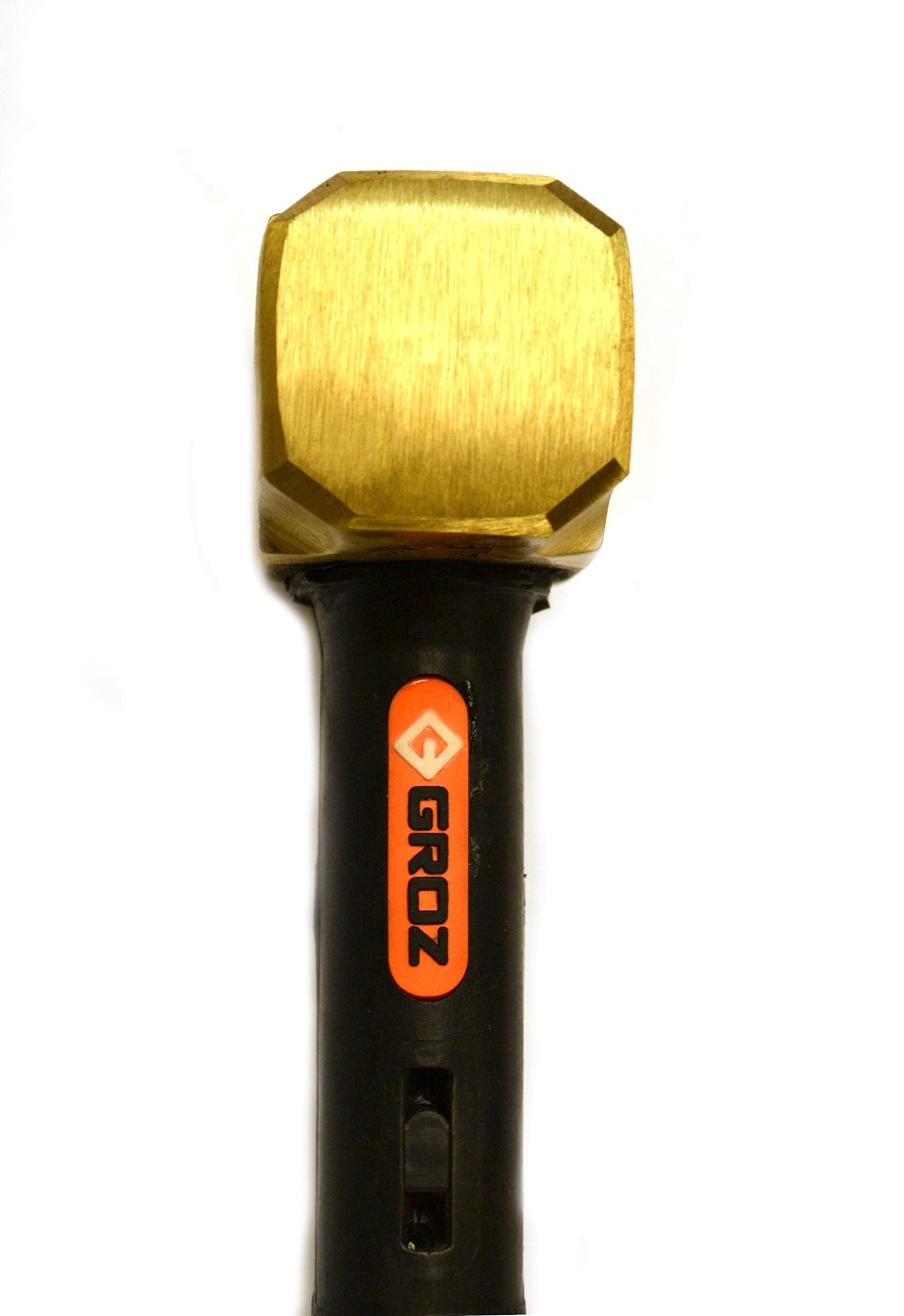Groz Brass Head 4lb Sledge Hammer with 12-Inch Indestructible Handle | Mar Resistant Head | Steel Locking Plate | Vulcanized Rubber Handle | Spark Resistant (34702)