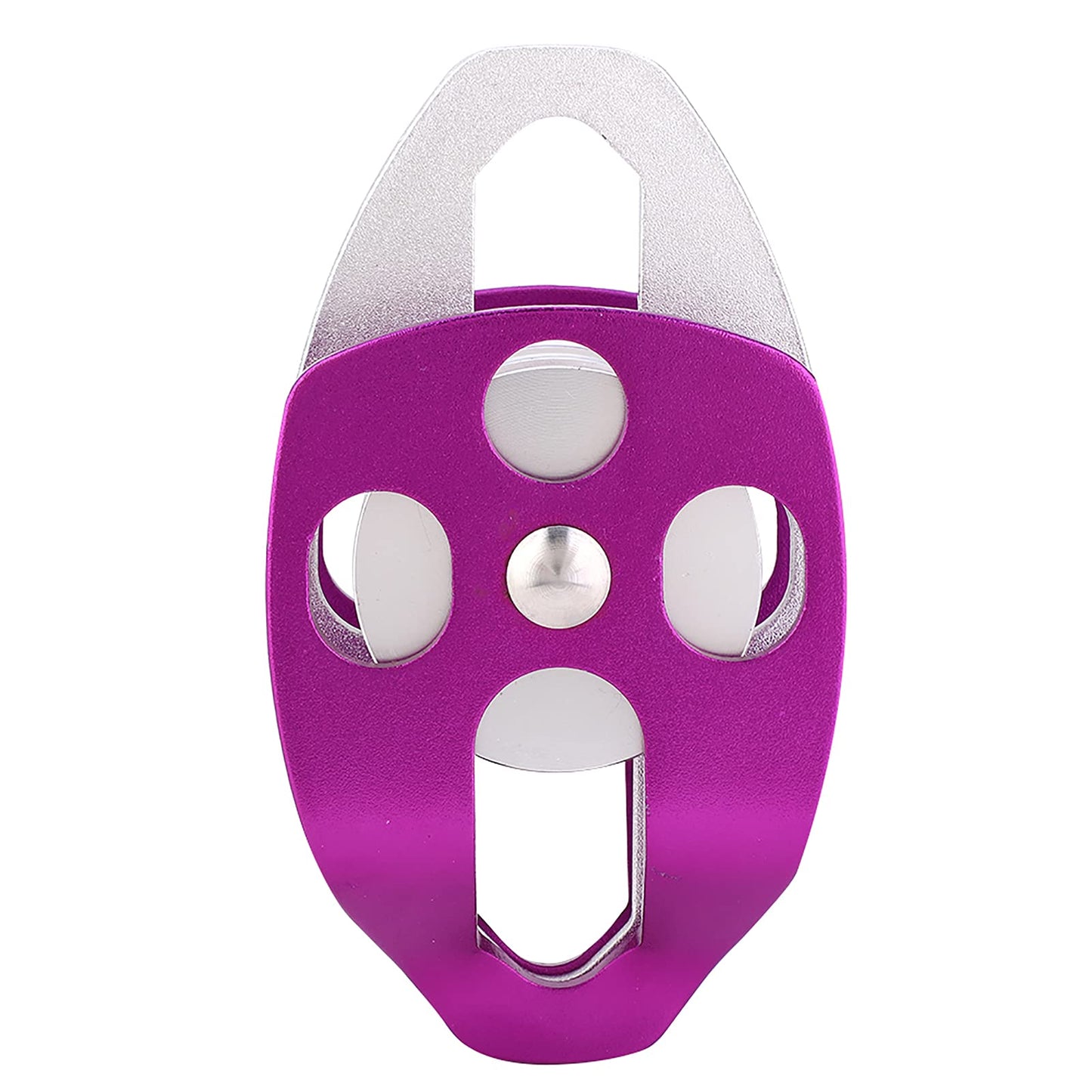 equlup Double Pulley, 32KN Load Aluminum Side Swing Pulley 15mm/0.6in 15mm/0.6in Outdoor Survival Tool for Rock Climbing, Mountaineering, Rappelling