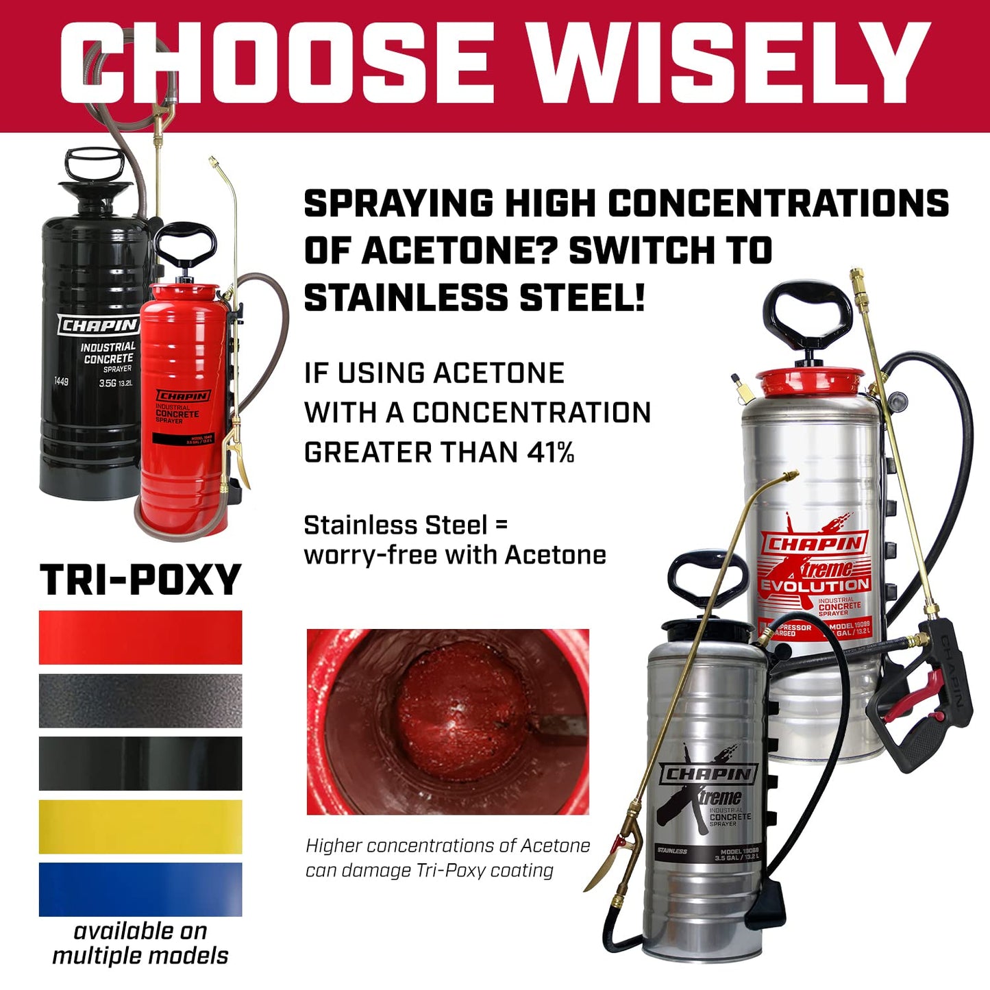 Chapin International 1749 3-Gallon Industrial Stainless Steel Sprayer for Fertilizer, Herbicides and Pesticides (1 Sprayer/Package)