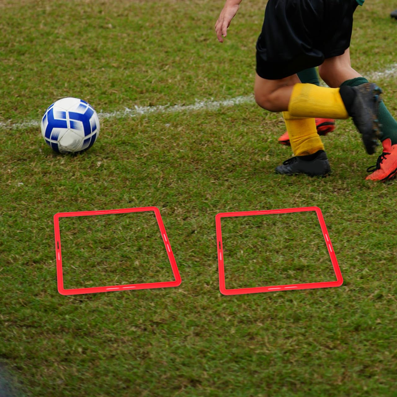 Mipcase 6pcs Square Agility Rings, Footwork Speed Training Rings Soccer Training Equipment for Agility Workout