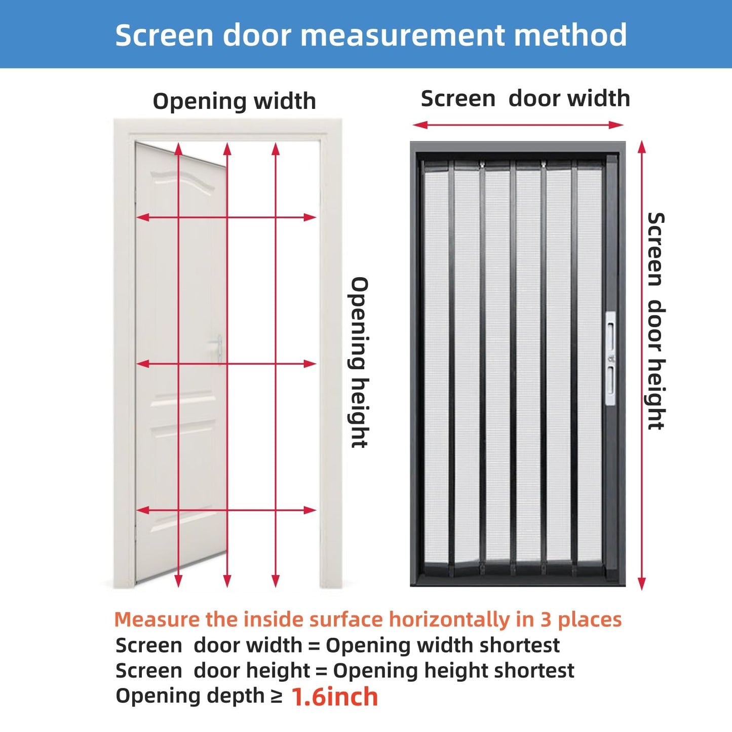 Vintarova Heavy-Duty Retractable Screen Door，Folding Door with Aluminum Frame and Durable Mesh, Keeps Bugs Out, Customize Size for Any Opening (Grey