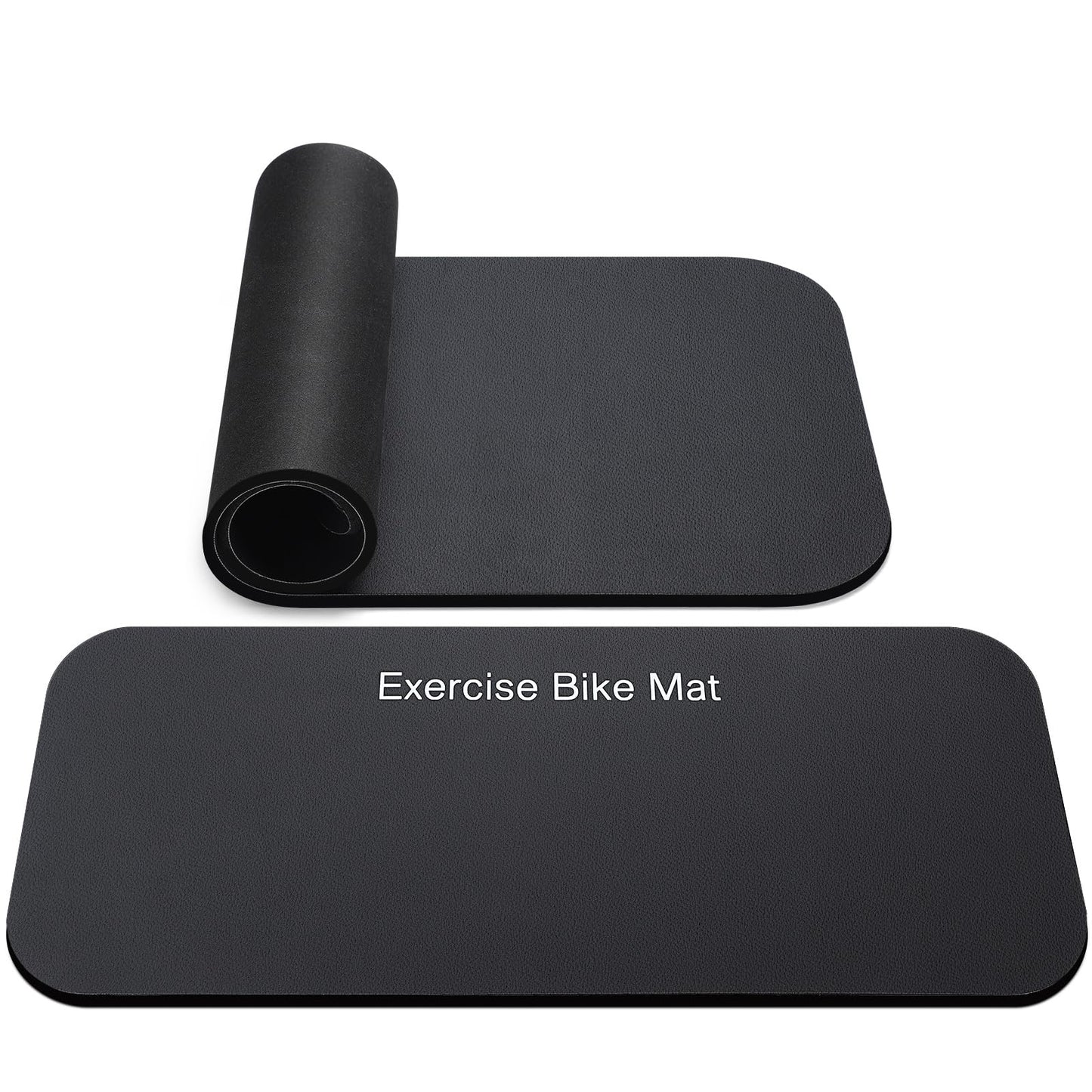 TOBWOLF 2PCS Vibration Absorbing Exercise Bike Mat, 6MM Thickened to Protect Hardwood & Carpet Floors for Peloton Bike, Rowing Machine, Noise Reduction Exercise Equipment Mat for Home Gym Use
