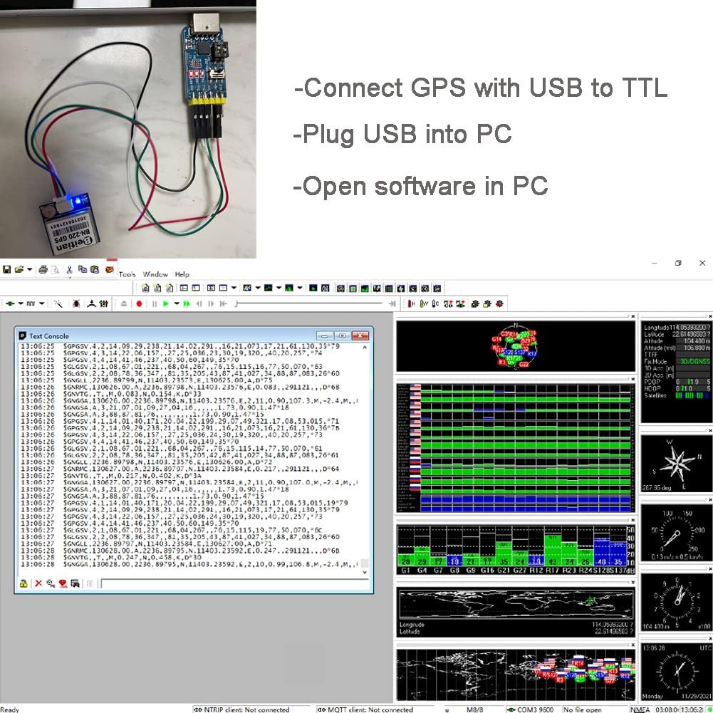 DIYmalls BN-220 NMEA-0183 9600bps 1Hz GPS Module TTL Dual GPS Glonass w/Flash for Arduino RC FPV Drone Flight Control