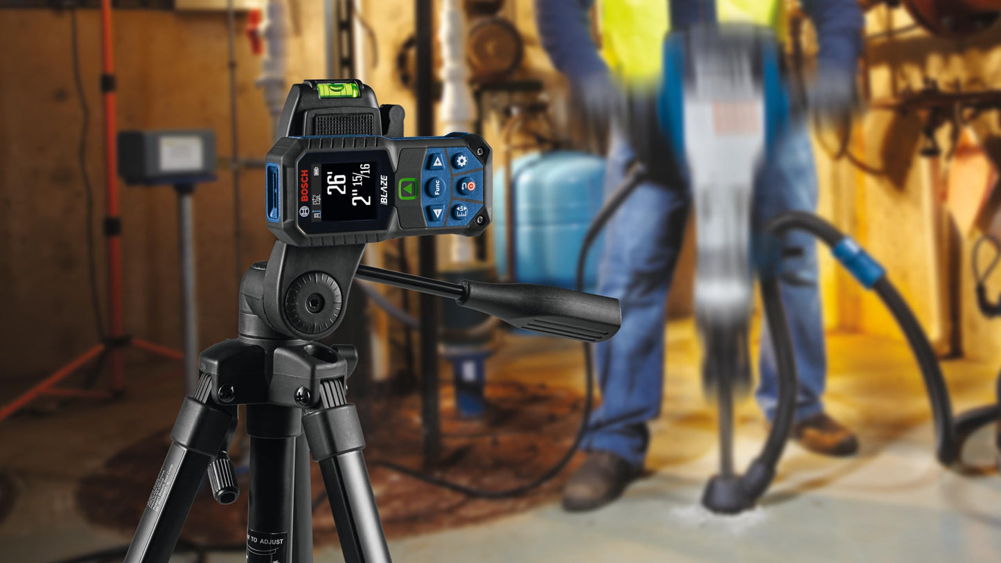 BOSCH GLM165-27CGL 165 Ft Blaze Green-Beam Laser Distance Measure with 3.7V Lithium-Ion 1.0 Ah Battery, Includes 1.0 Ah 3.7V Lithium-Ion Battery, Belt Clip, & Pouch