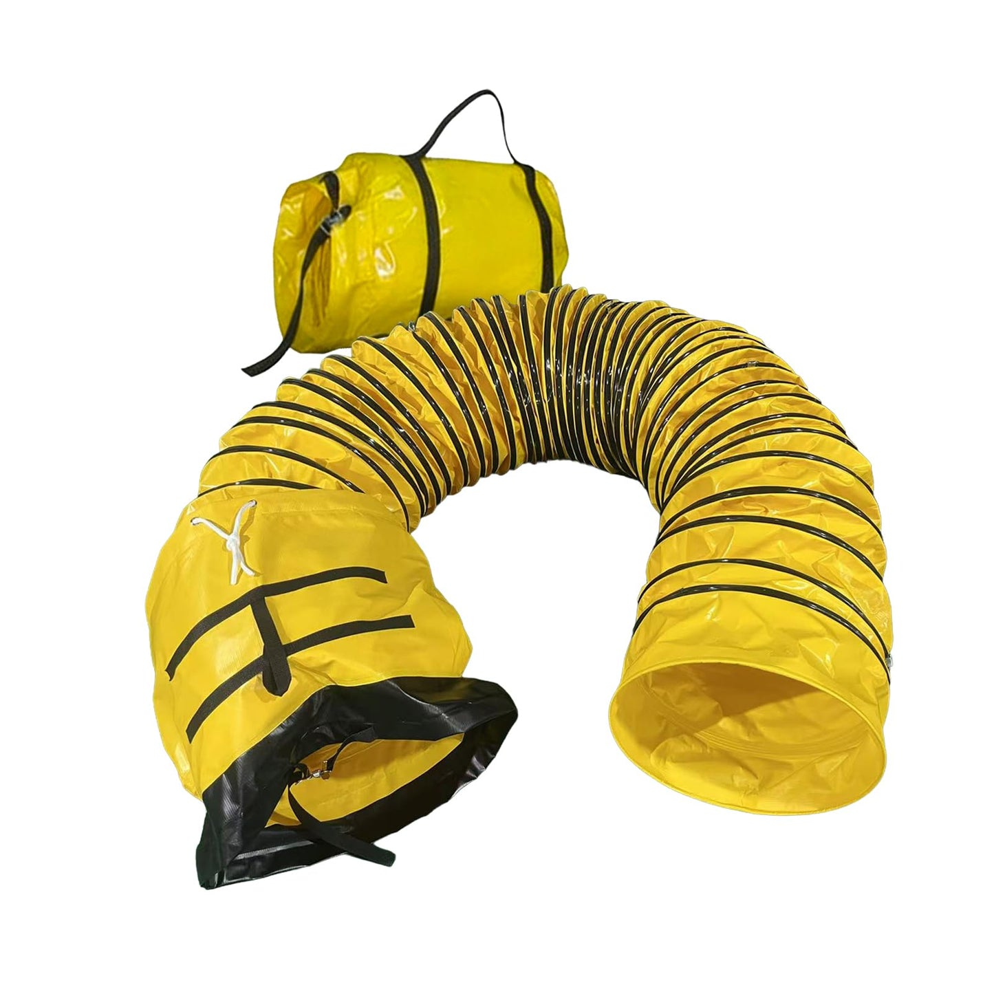 50FT PVC Flexible Duct Hose 18 Inch Duct Hosing with Adjustable Rope for Utility Blower Exhaust Fan Ducting Hose Folding Exhaust Duct Retracts into self-contained Carry Bag【15m*45cm】