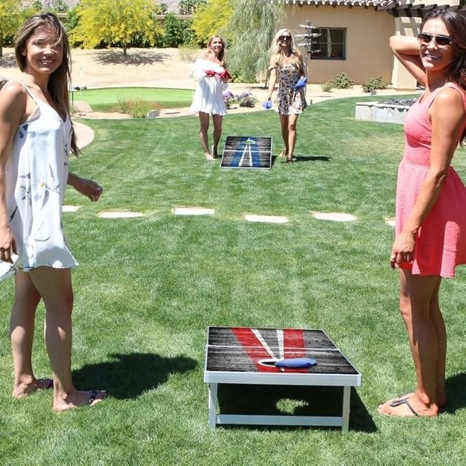 GoSports 4 x 2 ft Aluminum Cornhole Game Sets – Choose LED Lights or Standard - Set Includes 2 Foldable Regulation Size Boards, 8 Bean Bags, & Rules