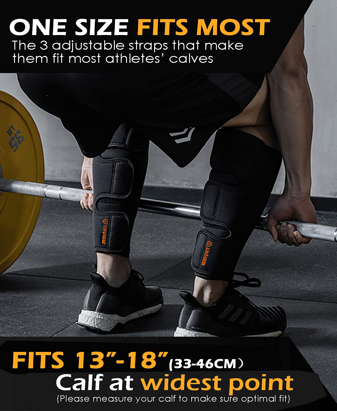 TAVIEW Weightlifting Deadlift Shin Guards, Calf Support Brace 5mm Thick Neoprene for EasyWear Deadlift Shin Guards,Training Pants and Tights, Ultimate Shin Protection