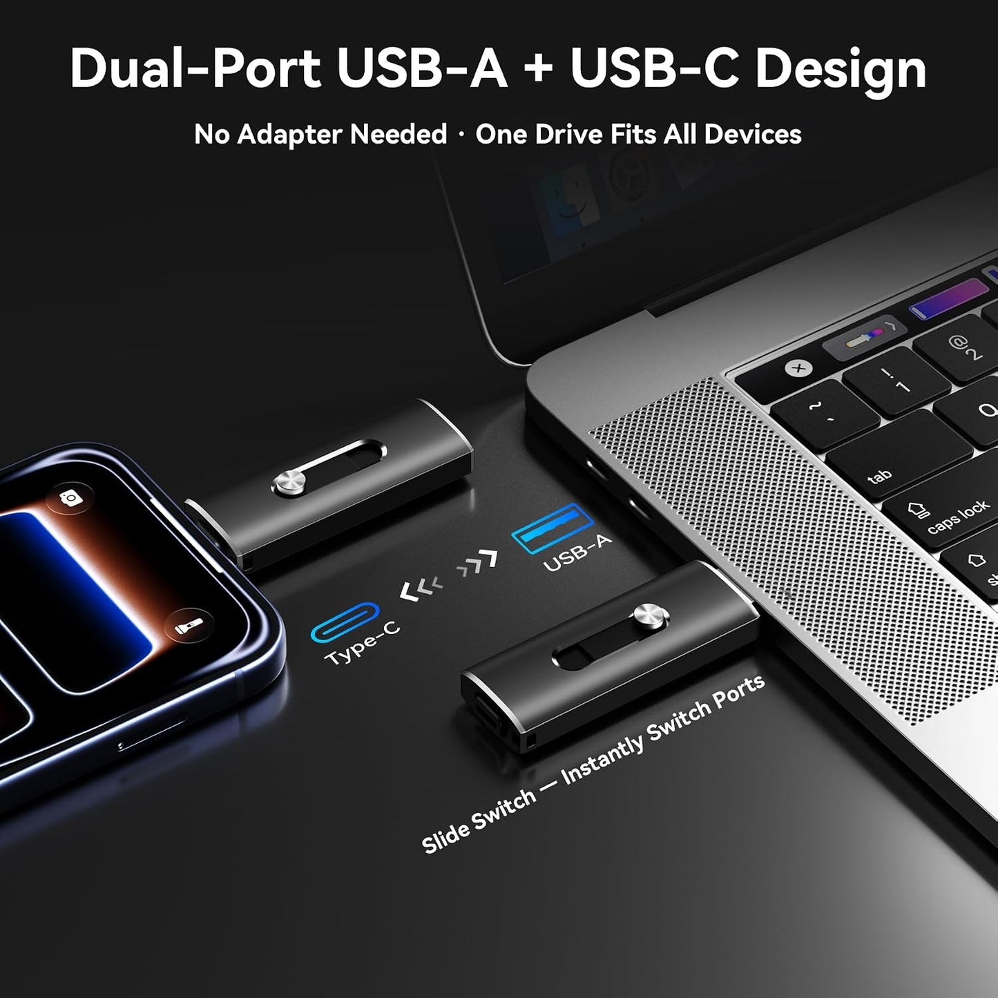 LINTYLE 128GB 3.2 1/USB 3.1 1 150MB/s 2-in-1 15/16/17, (1 Pack) USB C Flash Drive Dual USB Gen Gen Type C & USB A Thumb