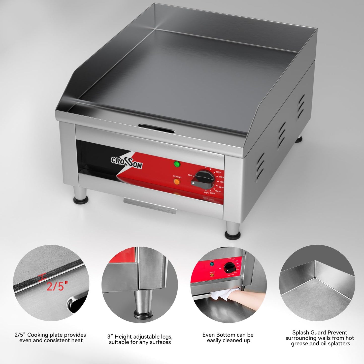 Commercial Countertop Electric Deep Fryer and Griddle