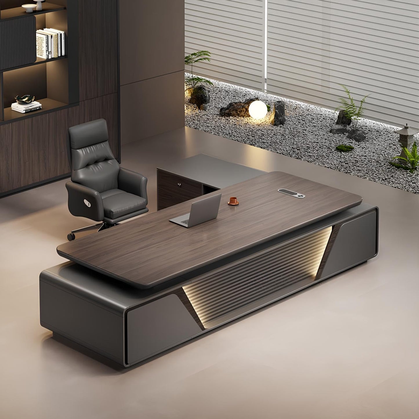 Modern L Shaped Executive Office Desk with Drawers and Storage, Wood Computer Desk for Home Office Furniture Setup, Management Table for Workplace or Farmhouse Office Style(B-Left, L1.8M/71IN)