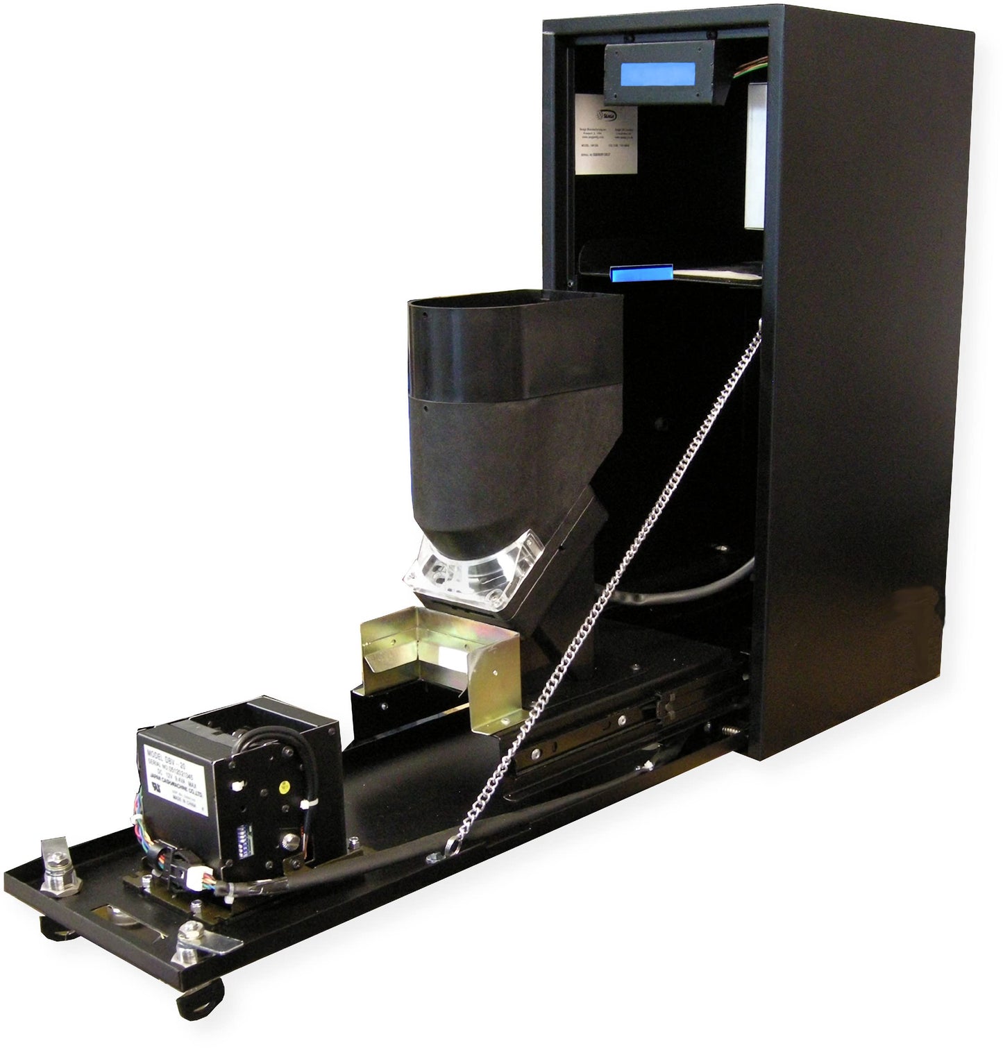 Seaga CM1250 Dollar Bill Change Machine, Large Coin Hopper 1000 Count Coin Capacity (Quarters), Capable of Dispensing Tokens 0.984 to 0.955 Inches, Reliable Rotary Delivery System, Dual Locking System