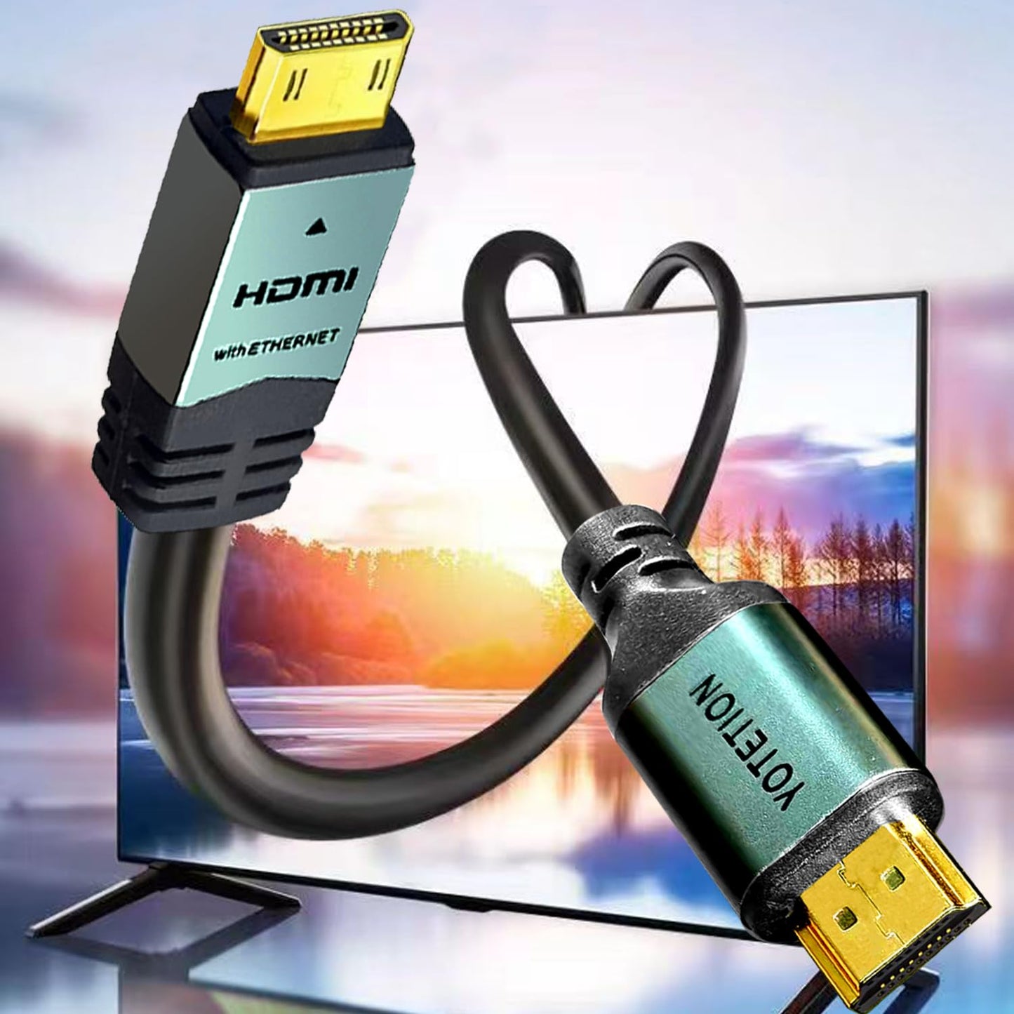 YOTETION 40FT, 4K 60Hz 2.0 Mini HDMI to HDMI Cable High Speed HDMI Cord, Compatible with Camera, Camcorder, Tablet