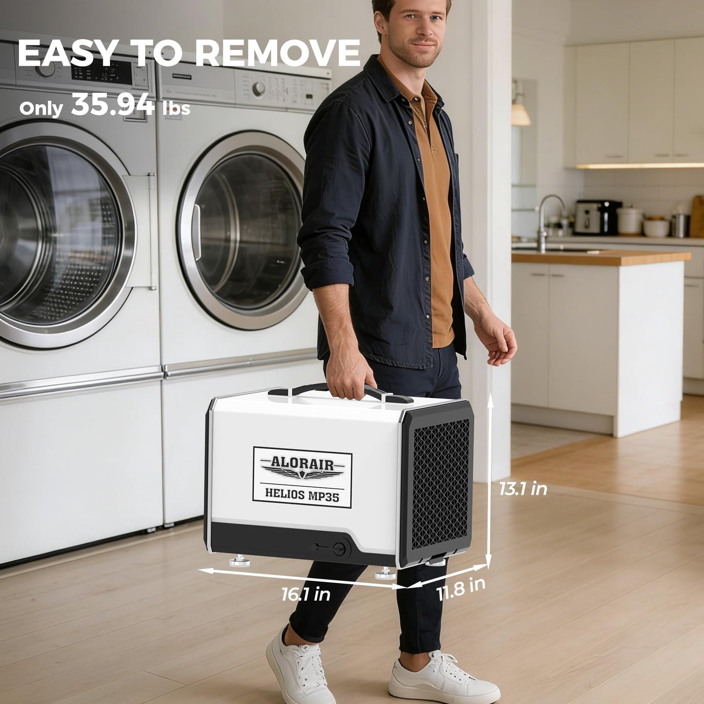 ALORAIR 70 Pints Crawl Space Dehumidifier with Pump and Drain Hose, Compact Basement & Commercial Dehumidifier for Water Damage Restoration, Covers Up to 1,000 Sq. Ft., 6-Year Limited Warranty