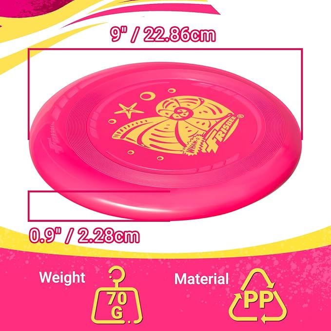 Wham-O Frisbee Go Flying Disc, 9 Inch Lightweight Sports Disc for Beginners Outdoor Beach Backyard Lawn Park Camping Family Activity Game - 70g