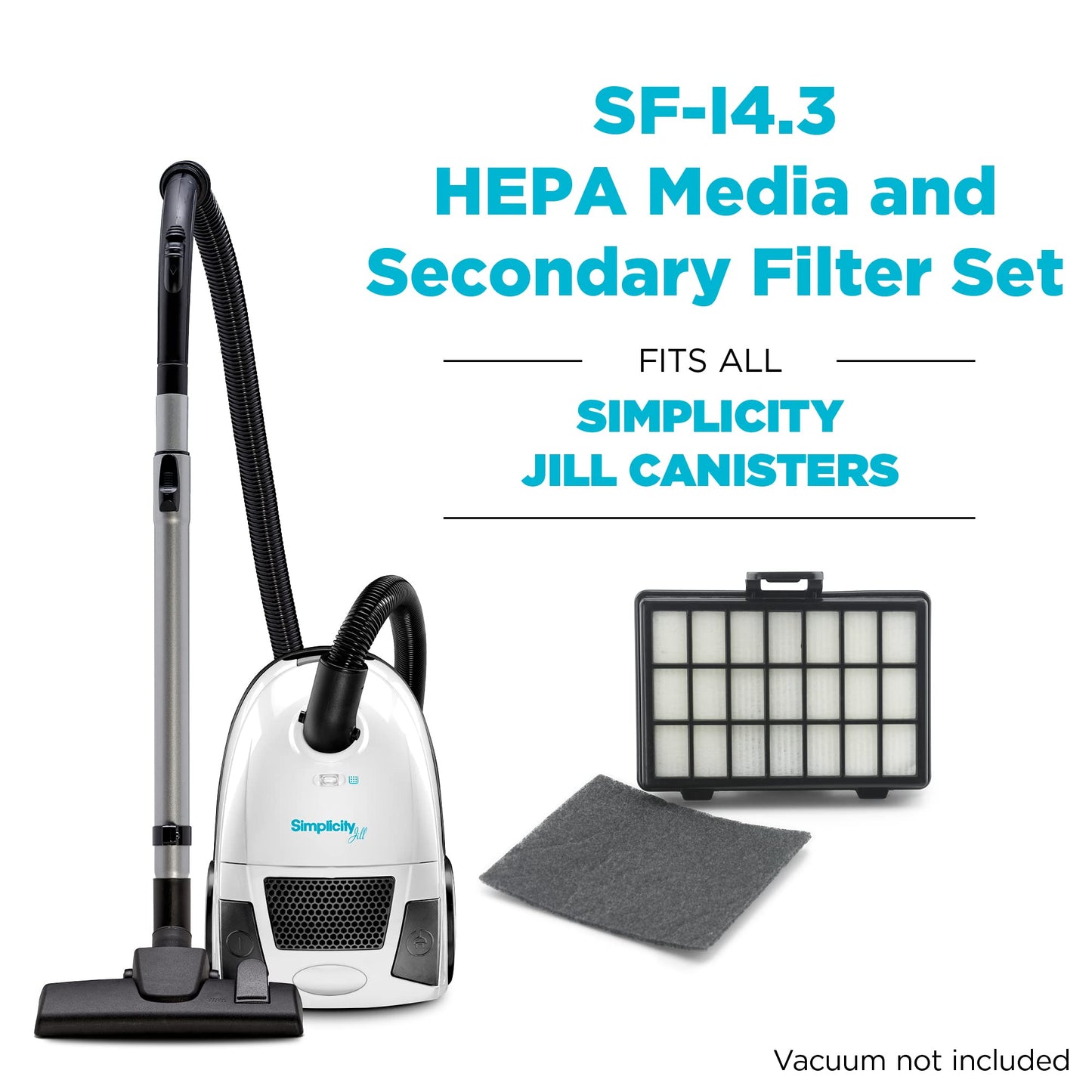 Simplicity Vacuums Genuine SF-I4.3 Filter Set with HEPA Media for Jill Canister Vacuum Cleaner, Jill Replacement Filter Only