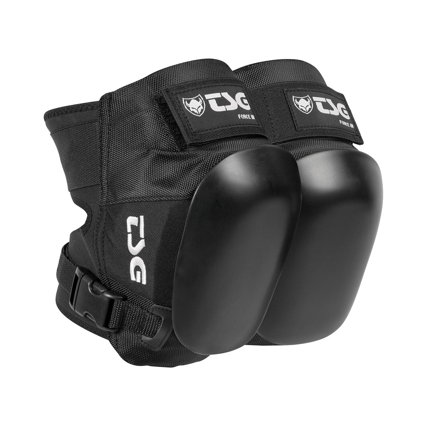 TSG Knee Pads Force III Kneepads - Skateboard, Hardshell, EVA Foam, Protective Gear, Crash Protection, Replaceable PE Cap, Tear Resistant Nylon, Certified, Open Back, Adults, Swiss Design