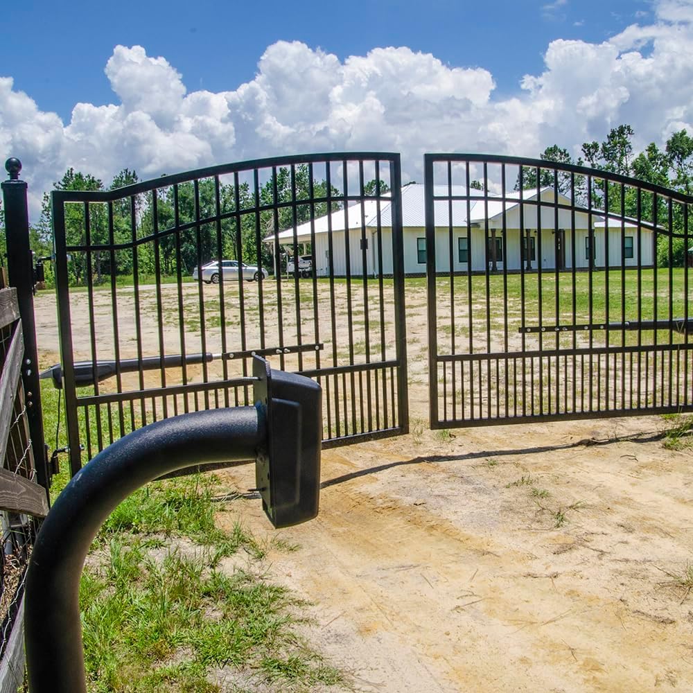 Mighty Mule Gate Opener, Solar and Smart Ready, Heavy Duty Automatic Gate Opener, Gates up to 18ft or 850lb Per Gate Leaf, Dual Gate Opener - Estate, Upgraded, MM572W-EST-A