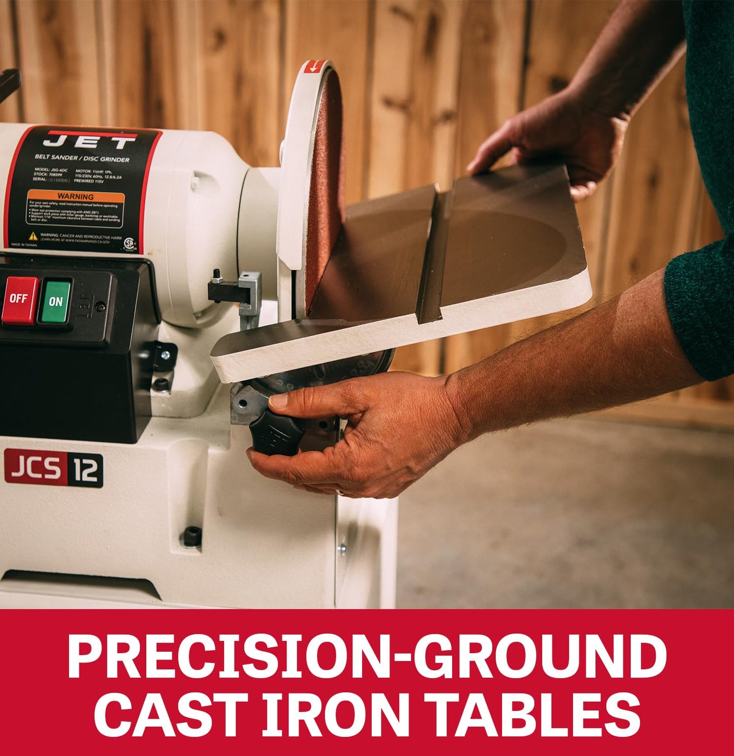 JET 6" x 48" Belt & 12" Disc Sander, Open Stand, 1-1/2 HP, 115/230V 1Ph (JSG-6DCK)