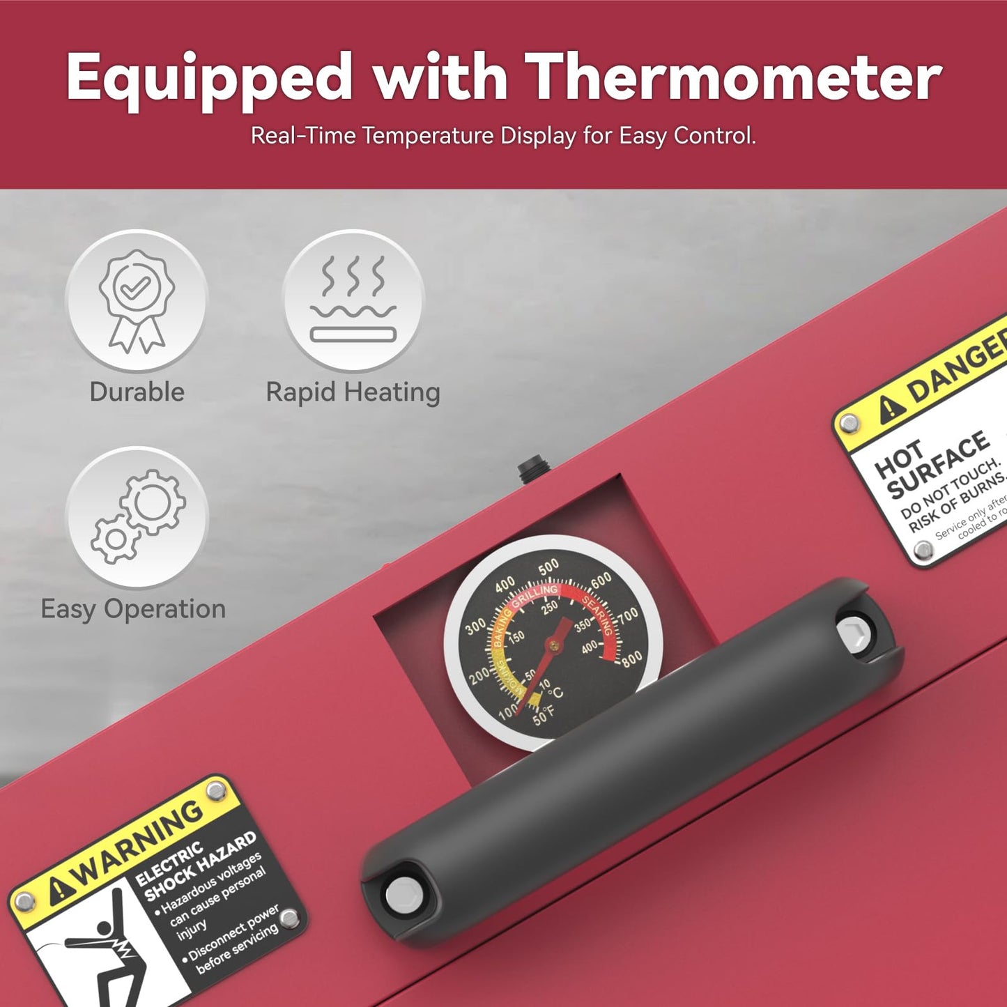 Hoadhen 1/2" to 2" Electric PVC Conduit Heater with Temperature Detector for Controlled Softening, PVC Conduit Bender Heater Designed for 24" Pipe Sections, 1200W, 120V