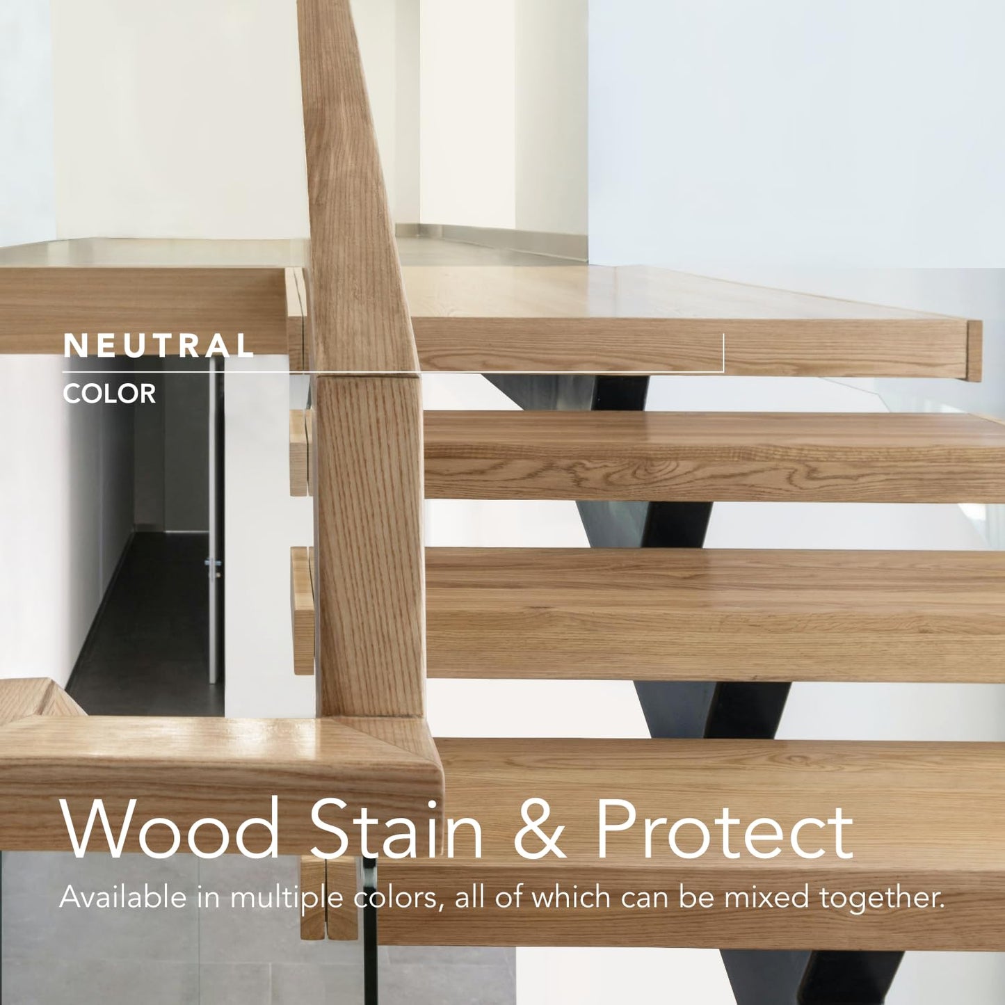 Natura Onecoat Wood Stain Oil - 200 ft² - 360 ml, Neutral – Natural Wood Finish for Interior Furniture & Floor - Linseed Wood Oil - Fast-Drying - Environmentally Friendly-Extra Durable Hard Wax Oil