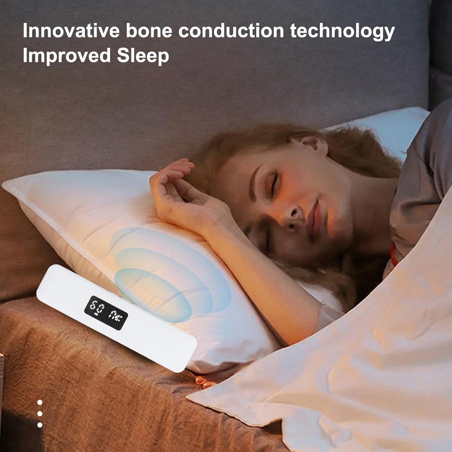 LICAEVEY 300mAh Pillow Speaker, Bone Conduction Cordless Bluetooth Music Sleep Speaker, Sleep Aid Speaker with Battery