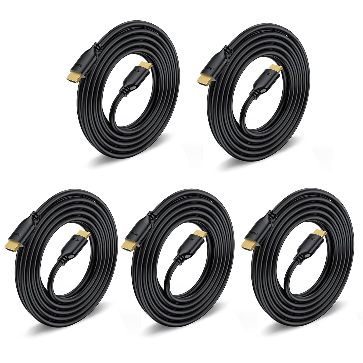 4K 10FT 5-Pack, 10 4K@60Hz, 2K 1440P@144Hz, 1080P, 2.2, 3D, PS5, PS4, HDMI Cable HDMI Cord Foot High Speed HDMI to HDMI