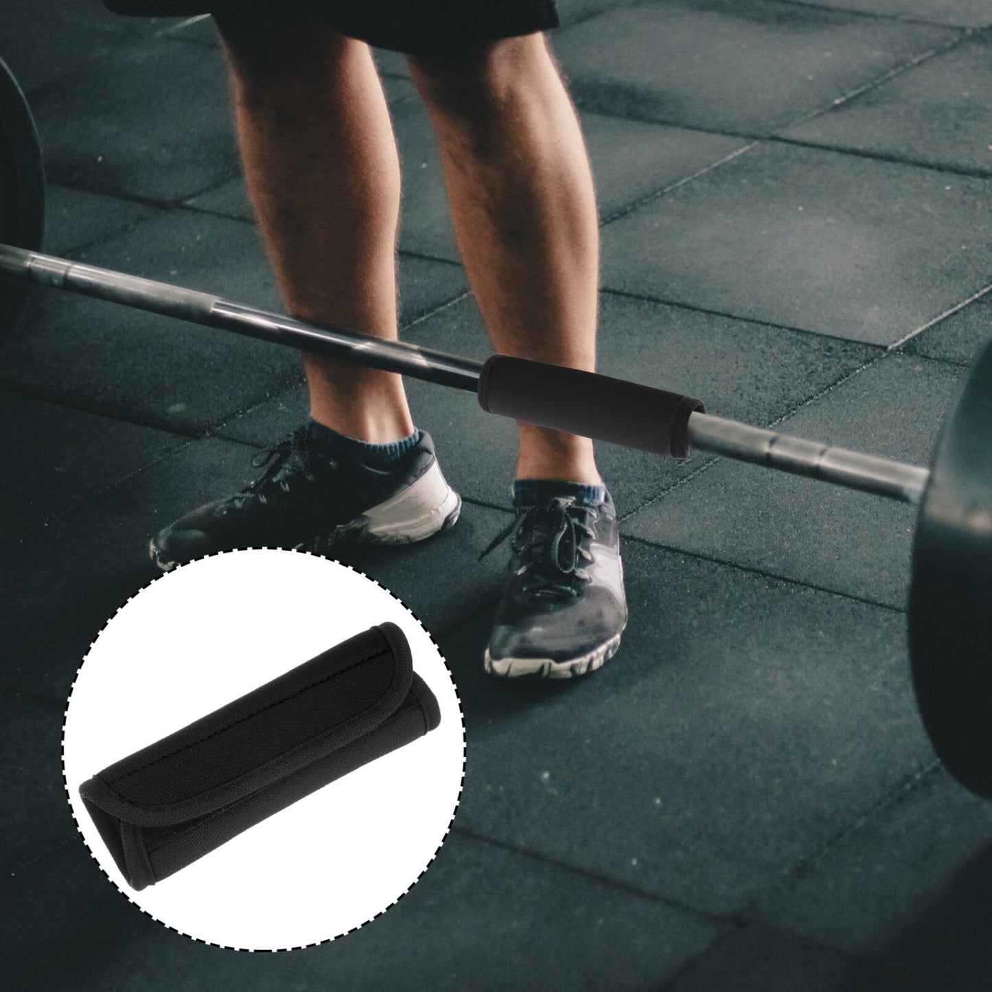 HANABASS 2 Pack Barbell Grips Weightlifting Dumbbell Handles Pad Thick Bar Wrap Cushion for Powerlifting Strength Training Horizontal Bars Cover Anti-slip Grip Support