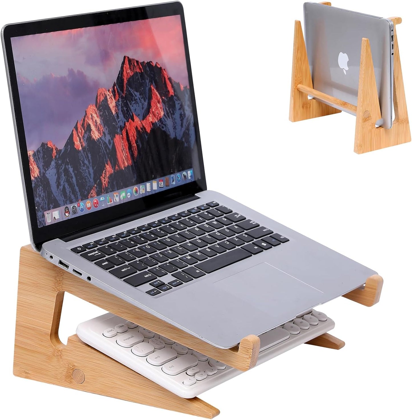 YOCAHAOY 13-18.6in pro/HP/Pixelbook/Lenovo,More Wooden Laptop Stand Vertical Laptop for Bamboo Stand for Desk,Laptop