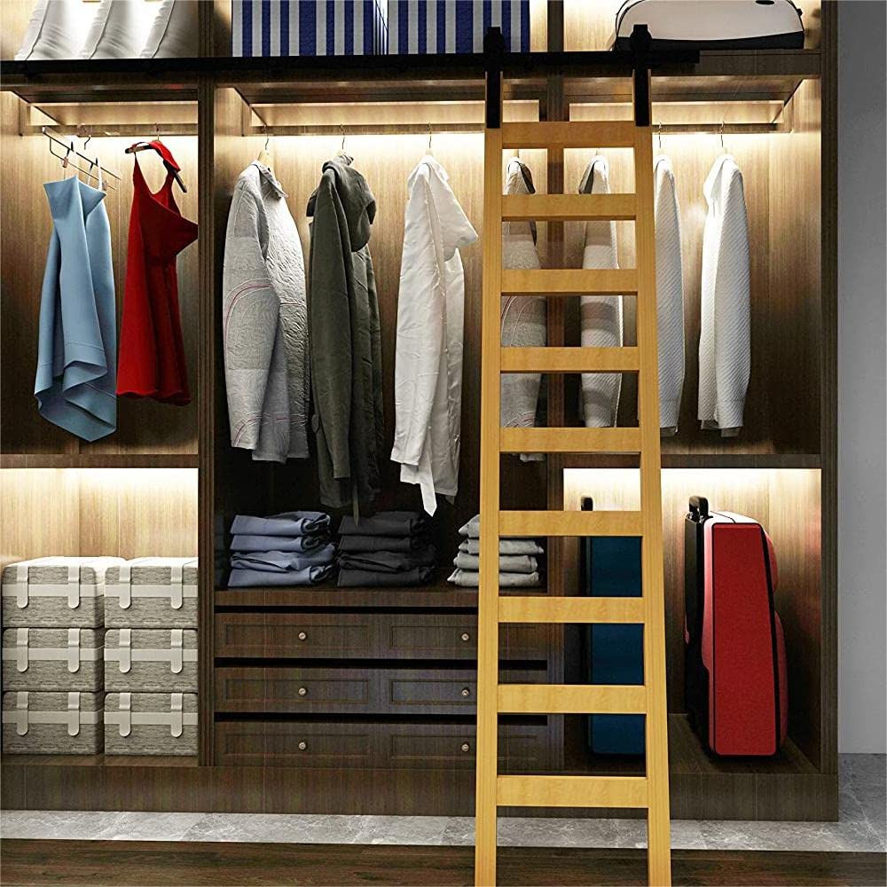 KINMADE 8FT Sliding Ladder Hardware Kit (Black, Carbon Steel, Heavy Duty)