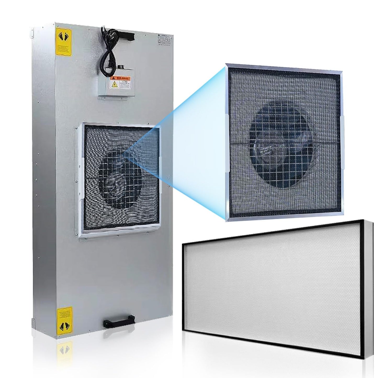 HEPA H14-Filter Laminar Flow Hood Updated FanFilter Unit（Include HEPA Filter）100/ISO Class 5 Cleanroom/Laboratory/Cleanroom/Mushroom Room, Laminar Air Flow Hood(46.2"x22.6"110V)