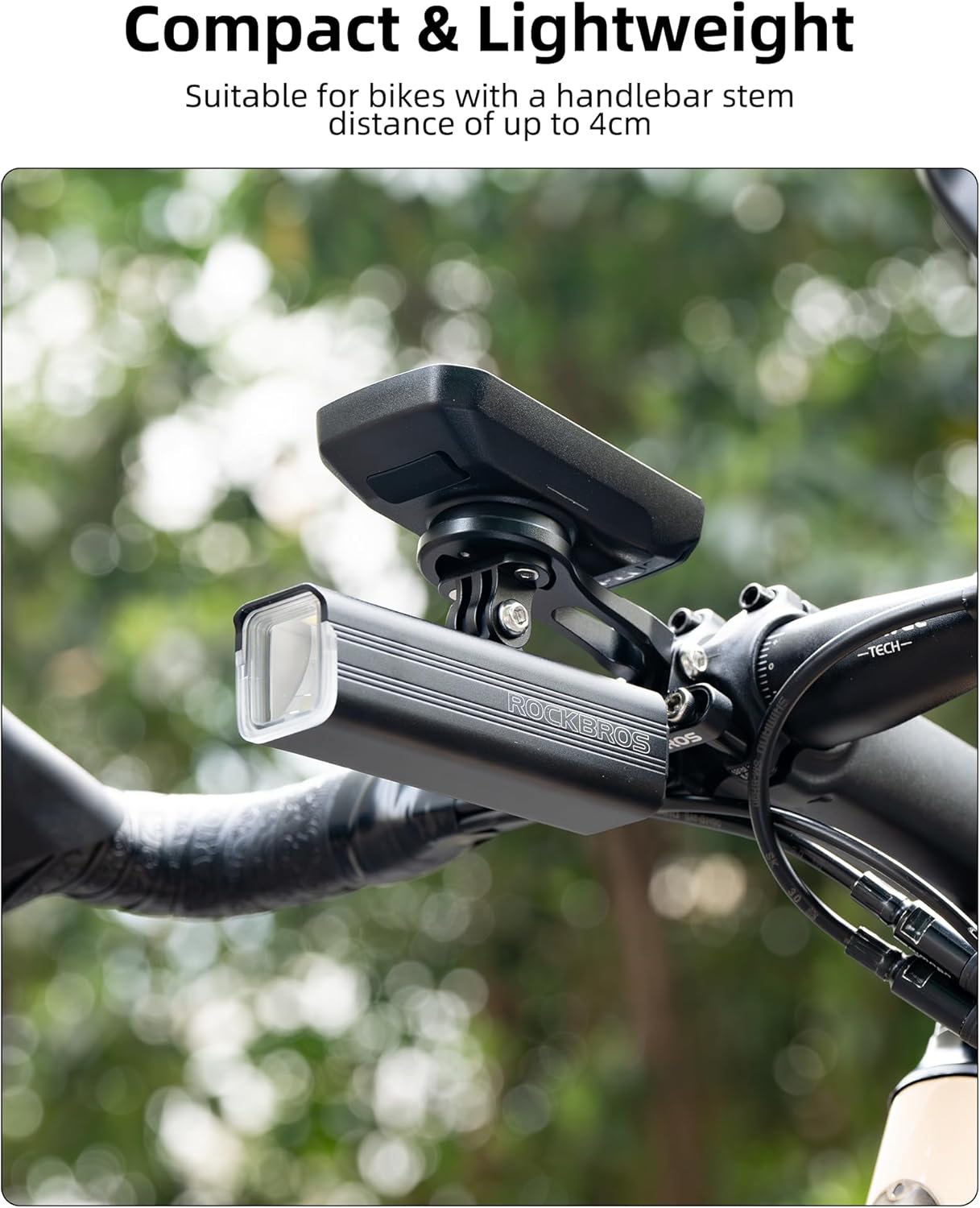 ROCKBROS 4 cm Bike Computer Mount Adjustable Out-Front Bicycle Computer Mount Aluminum Integrated Cycling Computer